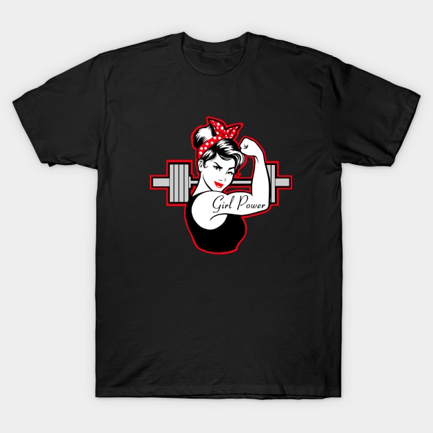 Barbell Chick T-Shirt by TimAddisonArt